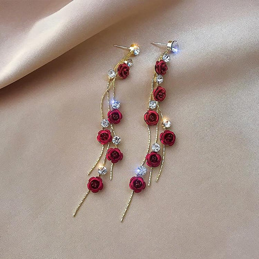 Earrings "Rose Cascade
