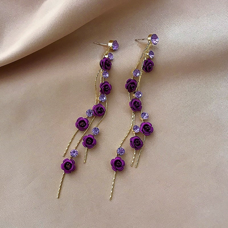 Earrings "Rose Cascade