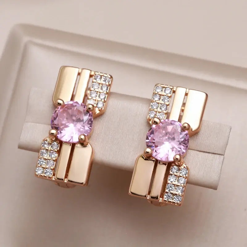 Rose Zirconia Brilliant Earrings