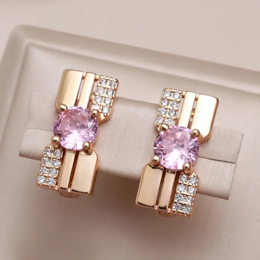 Rose Zirconia Brilliant Earrings